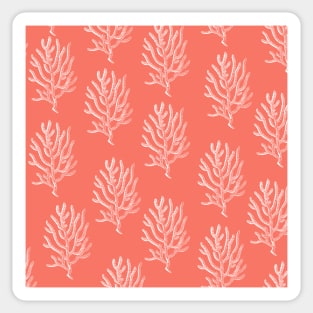 coral aloha wear print pattern hawaii salmon pink and white Sticker